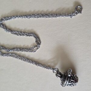 🥳bundle 3 For $15🥳 Elegant Silver Pill Box Filagree Box Charm Necklace 19"